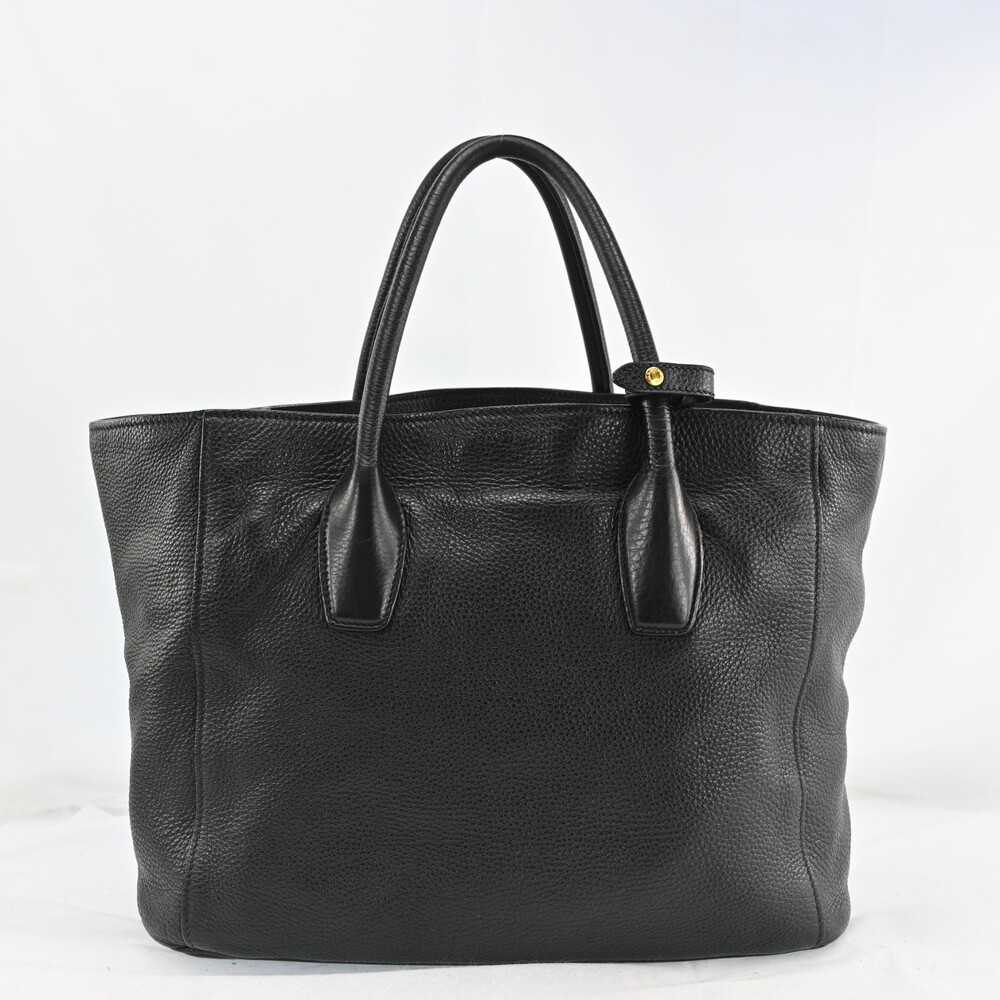 Auth Prada Logos Leather Hand Bag Black #259303P53B - Picture 2 of 15